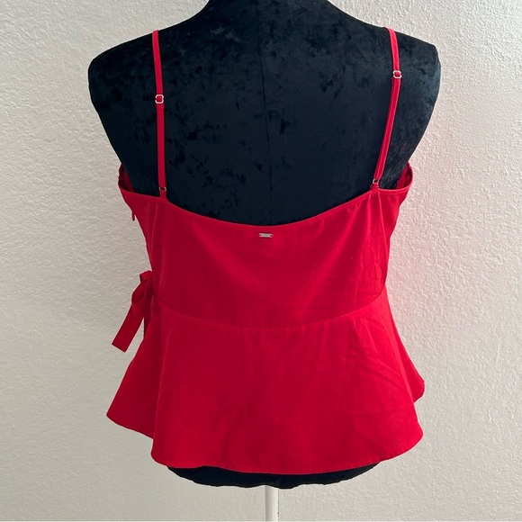 Guess Red Wrap Peplum Blouse - Picture 9 of 9